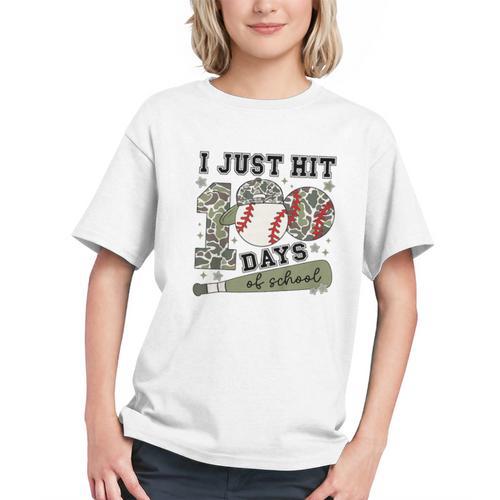 Kids I Just Hit 100 Days Boys 100 Days Of School Baseball Kids Graphic Youth - Sportilla