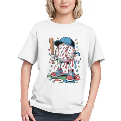 Melting Slime Sprinkle Baseball Mascot With Bat Graphic Youth - Sportilla