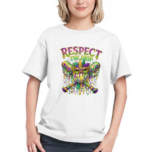 Respect The Drip Mardi Gras Baseball Ice Cream Boys Carnival Graphic Youth - Sportilla