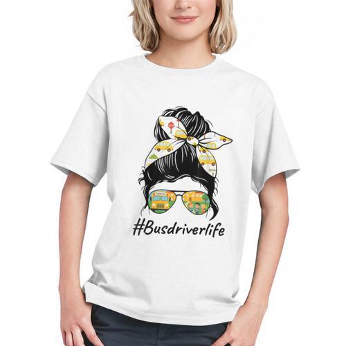 Rocking the Bus Driver Life Messy Bun Back to School Youth T-shirt - Savourry