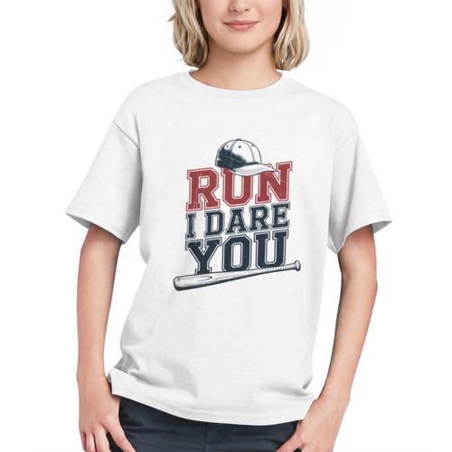Run I Dare You Baseball Catcher Player Fan Graphic Youth - Sportilla