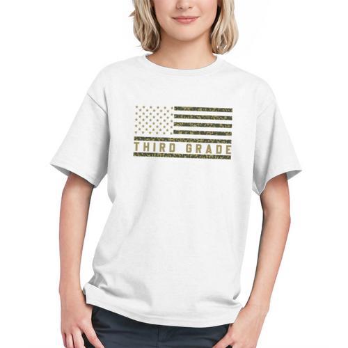 Salute 3rd Grade! Patriotic Camo Back to School Youth T-shirt - Savourry