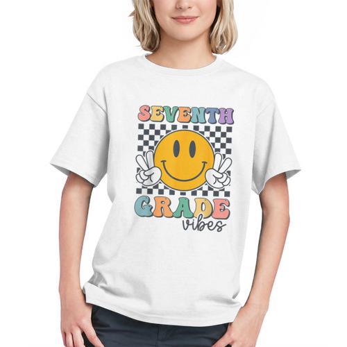 Seventh Grade Vibes Cute Smile Back To School 7th Grade Team Graphic Youth - Savourry