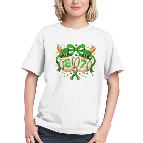 Six Seven 67 Meme Baseball Coquette Bow St Patrick's Day Graphic Youth - Sportilla