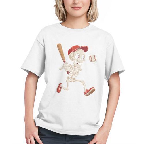 Skeleton Batting Baseball Halloween Boys Men Kids Graphic Youth - Sportilla