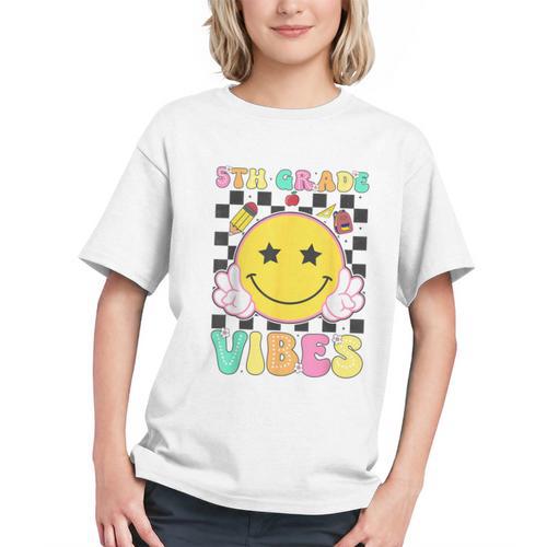 Smiley Face 5th Grade Vibes Back to School Youth T-shirt - Savourry