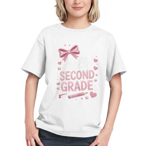 Sweet Pink Coquette Bow 2nd Grade Back to School Youth T-Shirt - Savourry