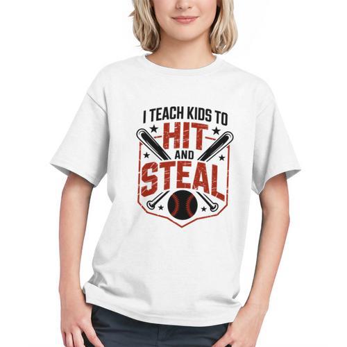 I Teach Kids To Hit And Steal Baseball Softball Coach Premium Tri-Blend Graphic Youth - Sportilla