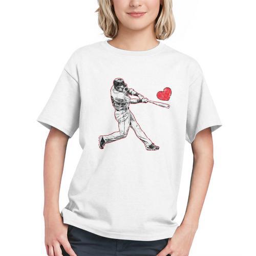 Valentines Baseball Batter Heart Player Silhouette Premium Tri-Blend Graphic Youth - Sportilla