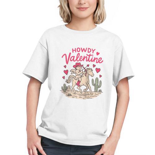 Valentine’s Day Western Life Cowboys Cupid Howdy Valentine Raglan Baseball Tee Graphic Youth - Sportilla