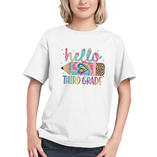 Vibrant Tie Dye Hello 3rd Grade Back to School Youth T-Shirt - Savourry