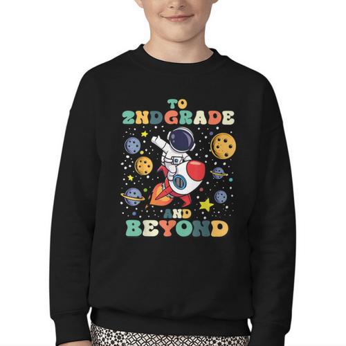 To 2nd Grade And Beyond Second Astronaut Back To School Youth Crewneck Sweatshirt - Savourry