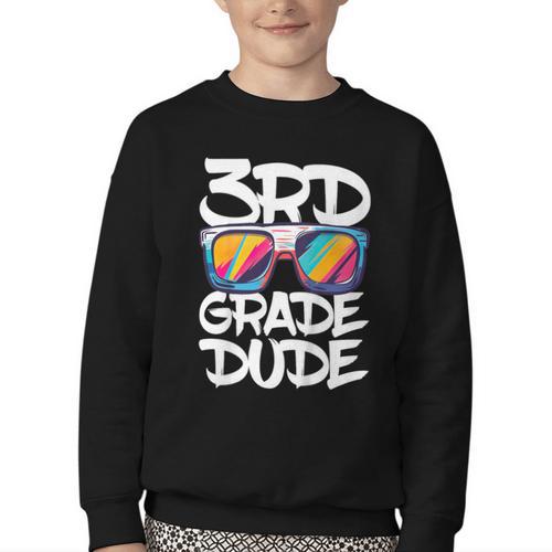 3rd Grade Dude Shirt Back To School Third Grade Boy Girl Youth Crewneck Sweatshirt - Savourry