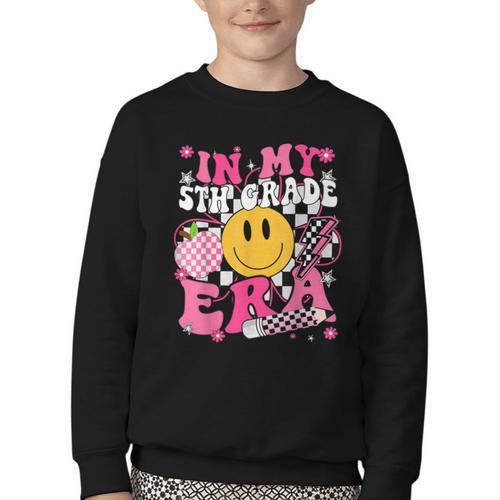 In My 5th Grade Era First Day Of School Back To School Retro Youth Crewneck Sweatshirt - Savourry