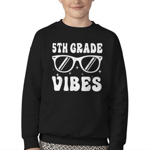 5th Grade Vibes Back To School Graduation Fifth Grade Youth Crewneck Sweatshirt - Savourry