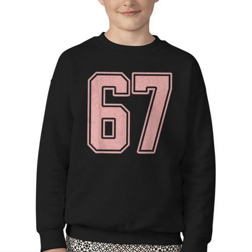 6 7 Number 67 Baseball Meme Tee For Women Youth Crewneck Sweatshirt - Sportilla
