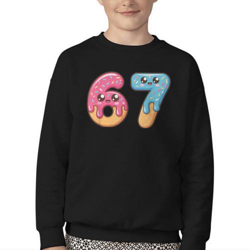 67 Shirt Baseball Life Style 101 Apparel Youth Drip Meme 6 7 Youth Crewneck Sweatshirt - Sportilla