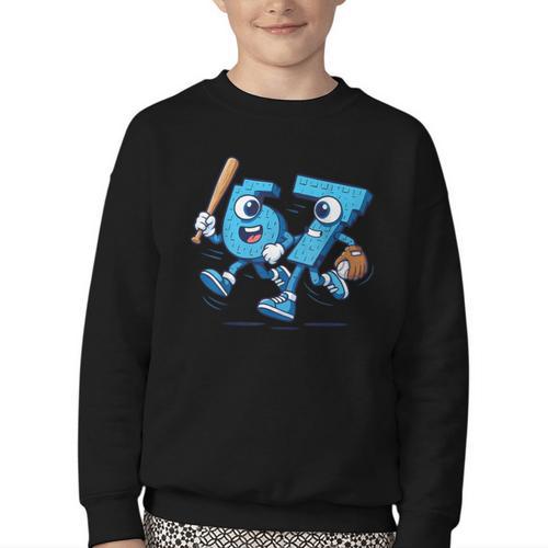 67 Six Seven Italian Brainrot Kid Baseball 67 Meme Christmas Youth Crewneck Sweatshirt - Sportilla