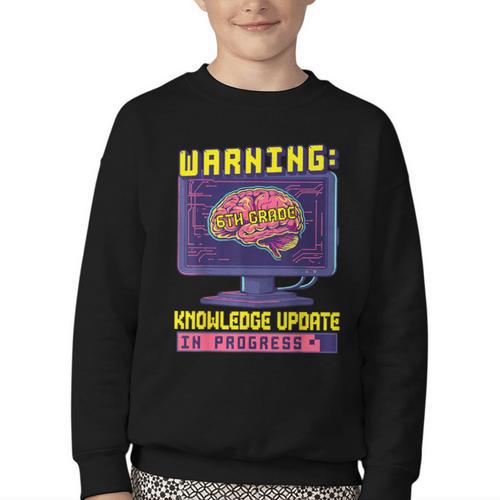 6th Grade Back To School Sixth Grade Smart Boys Computer Youth Crewneck Sweatshirt - Savourry