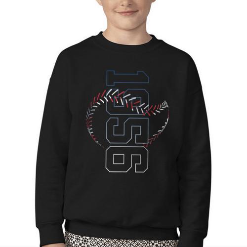 70 Years 1956 Baseball 70TH Birthday Youth Crewneck Sweatshirt - Sportilla