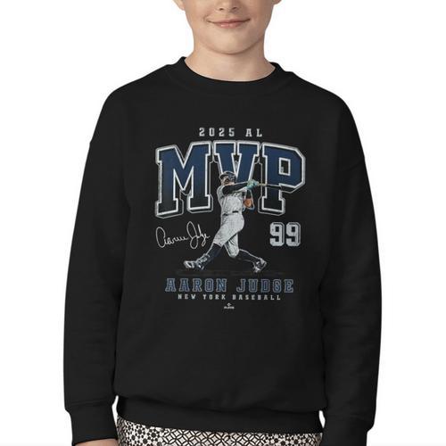 Aaron Judge 2025 AL MVP New York Baseball MLBPA Youth Crewneck Sweatshirt - Sportilla