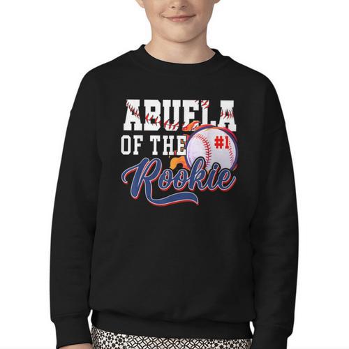 Abuela Rookie Of Year 1st Birthday Baseball Theme Matching Youth Crewneck Sweatshirt - Sportilla