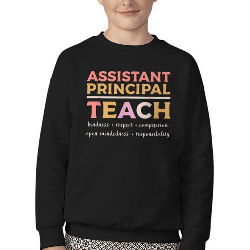 Assistant Principal Back To School Appreciation Principals Youth Crewneck Sweatshirt - Savourry