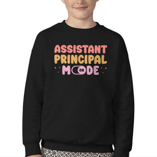 Assistant Principal Mode On Back To School Appreciation Youth Crewneck Sweatshirt - Savourry