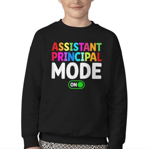 Assistant Principal Mode On Back To School Vice Principals Youth Crewneck Sweatshirt - Savourry