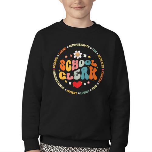 Attendance School Clerk Appreciation Week Back To School Youth Crewneck Sweatshirt - Savourry