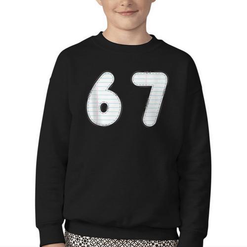 Back To School 67 Notebook Number For Class Year Youth Crewneck Sweatshirt - Savourry
