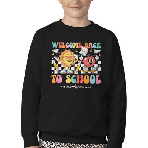 Back To School Assistant Principal First Day Of School Youth Crewneck Sweatshirt - Savourry