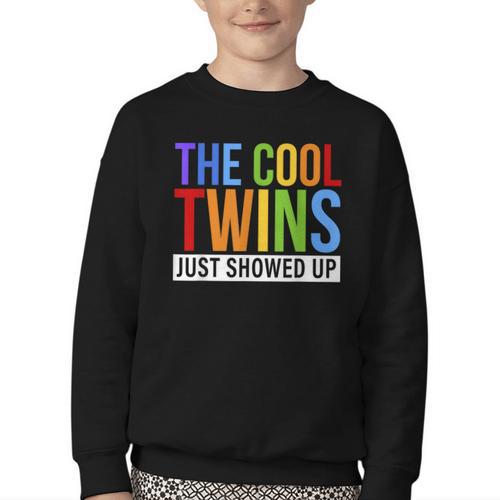 Back To School Cool Twins Just Showed Up Kid Boy Teen Twin Youth Crewneck Sweatshirt - Savourry