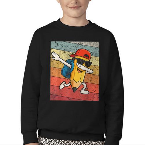 Back To School Dabbing Pencil First Day Boys Kids Youth Crewneck Sweatshirt - Savourry