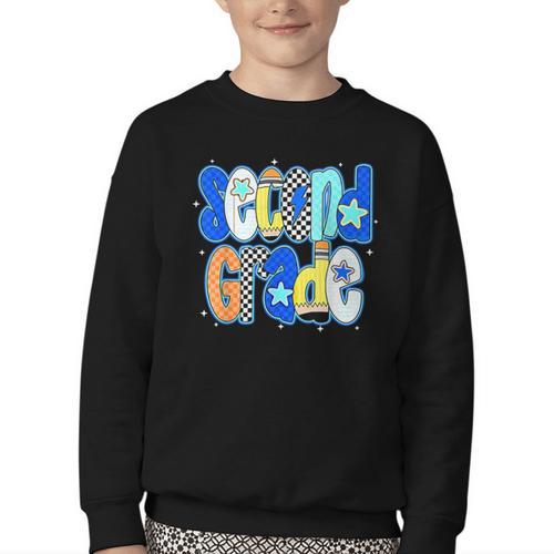 Back To School Hello Second Grade Team 2nd Grade Boy Girl Youth Crewneck Sweatshirt - Savourry