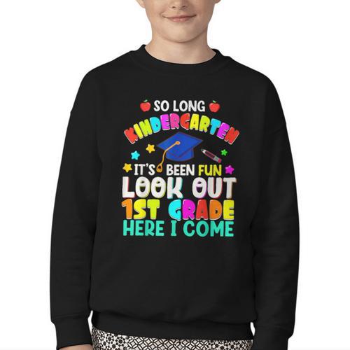 Back To School Look Out 1st Grade Here I Come For Kids Youth Crewneck Sweatshirt - Savourry