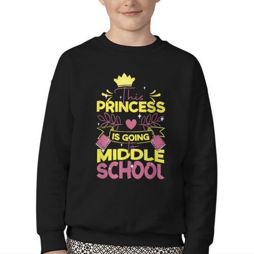 Back To School This Princess Is Going To Middle School Youth Crewneck Sweatshirt - Savourry