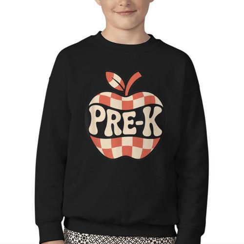Back To School Retro Apple PRE-K Classroom Youth Crewneck Sweatshirt - Savourry