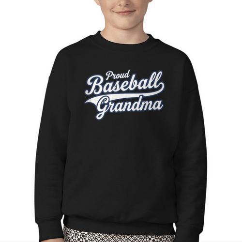 Baseball Grandma Graphic Youth Crewneck Sweatshirt - Sportilla