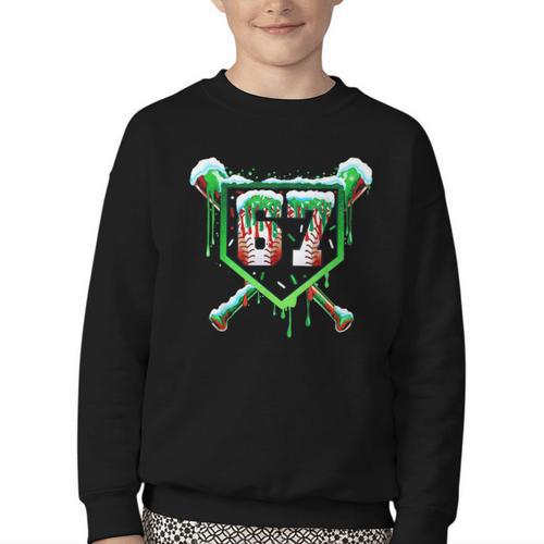 Baseball Ice Cream Drip Number 67 Six Seven Meme Christmas Youth Crewneck Sweatshirt - Sportilla