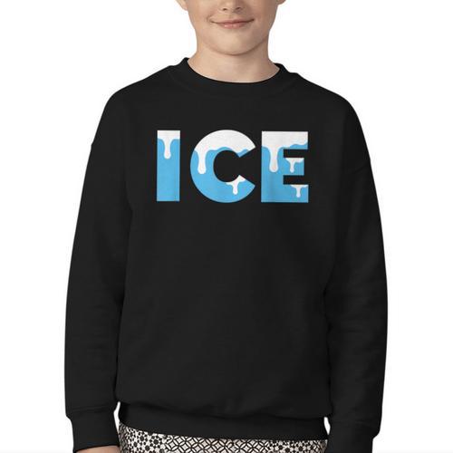 Baseball ICE Ice Cream Drip Baseball Drip Baseball Youth Crewneck Sweatshirt - Sportilla
