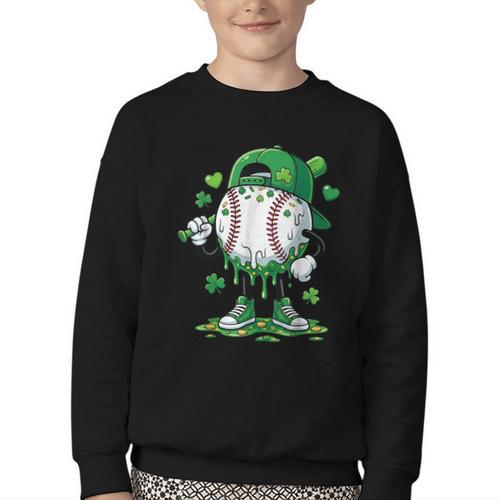 Baseball Icecream Apparel Youth Boy St Patrick's Day Youth Crewneck Sweatshirt - Sportilla
