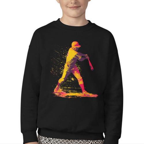 Baseball Player Youth Crewneck Sweatshirt - Sportilla