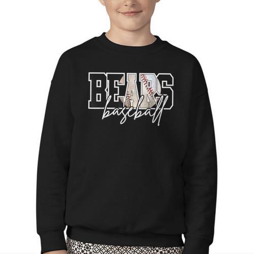 Bears Baseball Mom Game Day School Spirit Bear Pride Youth Crewneck Sweatshirt - Sportilla