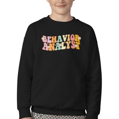Behavior Analyst Fun Back To School Appreciation Youth Crewneck Sweatshirt - Savourry