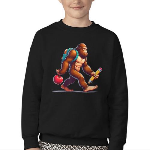 Bigfoot Lovers Pencil Back To School Kids Boys Girls Youth Crewneck Sweatshirt - Savourry
