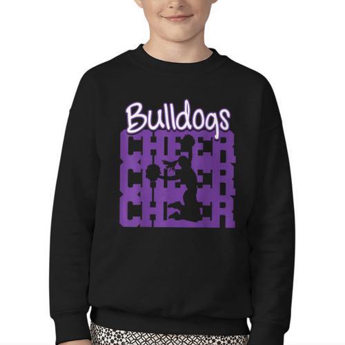 Bulldogs Cheer Back To School Cheerleading Spirit P Youth Crewneck Sweatshirt - Savourry