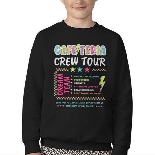 Cafeteria Crew Tour Lunch Lady Dream Team Back To School Youth Crewneck Sweatshirt - Savourry