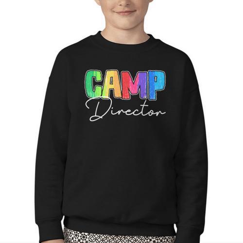 Camp Director Counselor Camper Camping Back To School Youth Crewneck Sweatshirt - Savourry