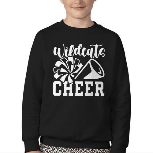 Cheer Wildcats Back To School Spirit Youth Crewneck Sweatshirt - Savourry